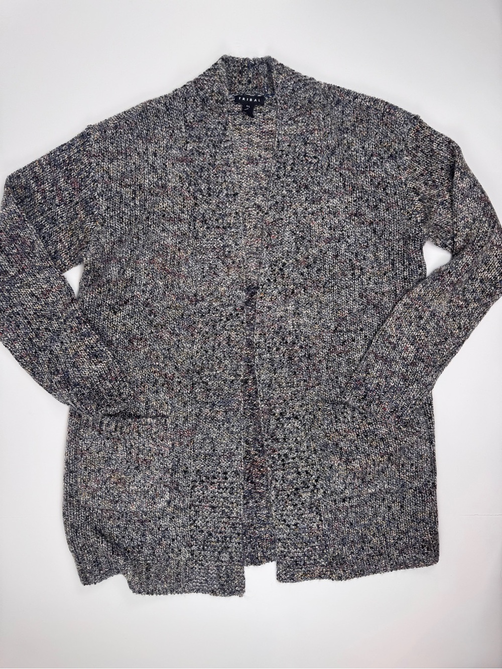 NWOT Tribal Multitone Open-Front Women's Cardigan